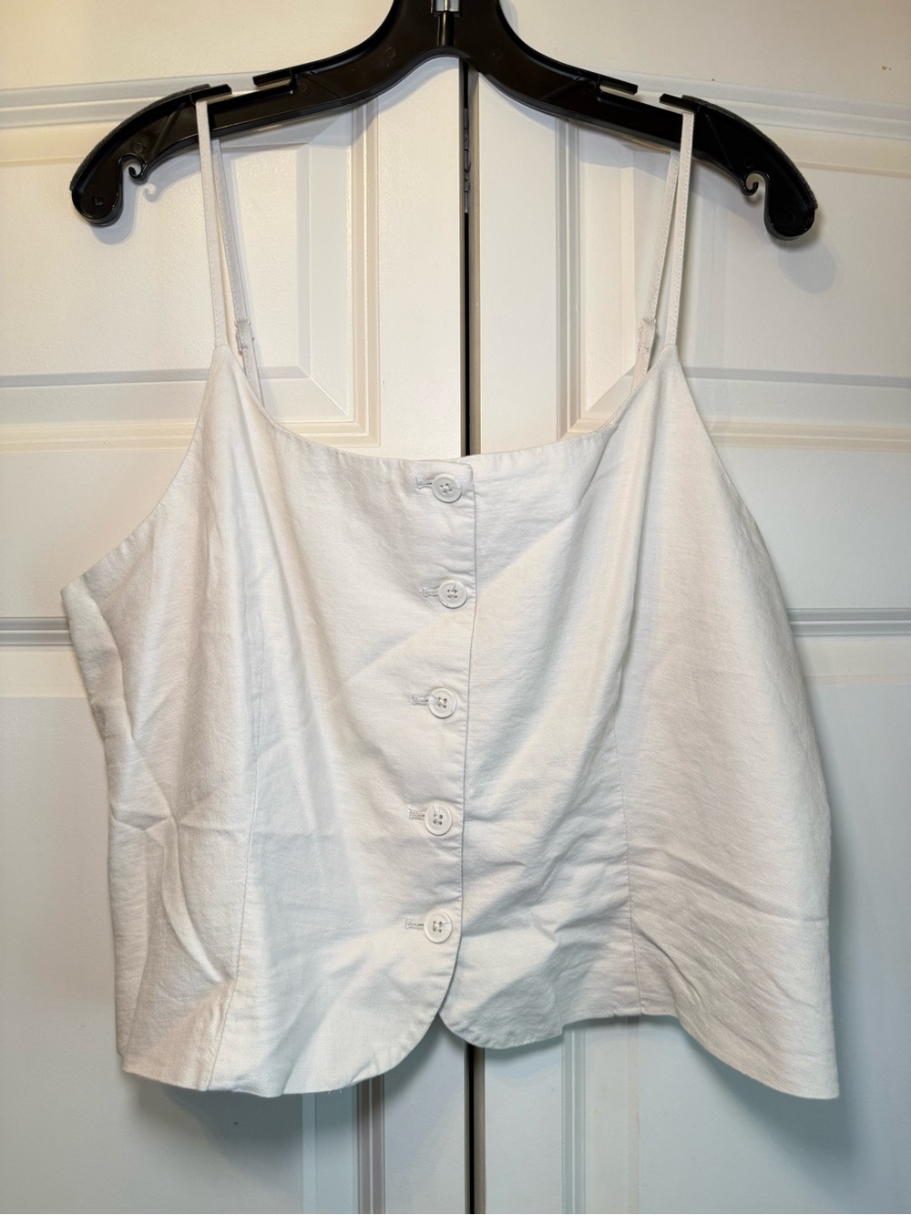 a new day Cream Button-Front Spaghetti Strap Business Casual Camisole